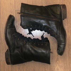 ✨ Steve Madden Troopa Black Leather Boots